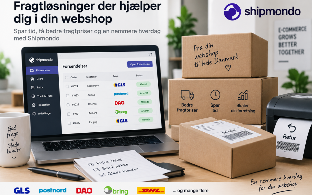 Fragtløsninger til webshop med Shipmondo og flere fragtfirmaer
